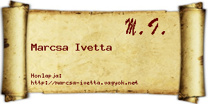 Marcsa Ivetta névjegykártya